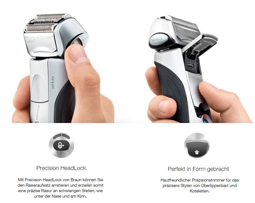 Braun Series 7 Elektrorasierer Herren 7865cc Premium Edition mit Reinigungs- und Ladestation