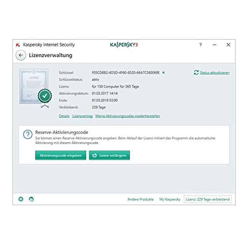 Kaspersky Internet Security 3 Geraete Upgrade Sierra Box (DE)