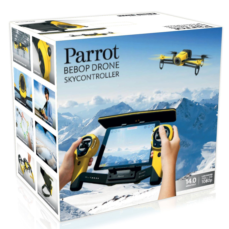 Parrot Bebop Drone + Skycontroller Gelb Ausstellungsgerät