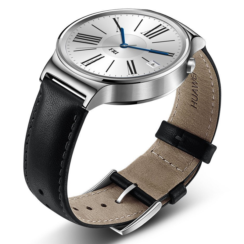 Huawei Watch Classic mit Lederarmband silber/schwarz