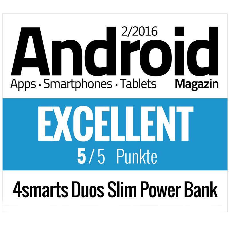 4smarts Duos Slim Powerbank 6600 mAh grau/weiß