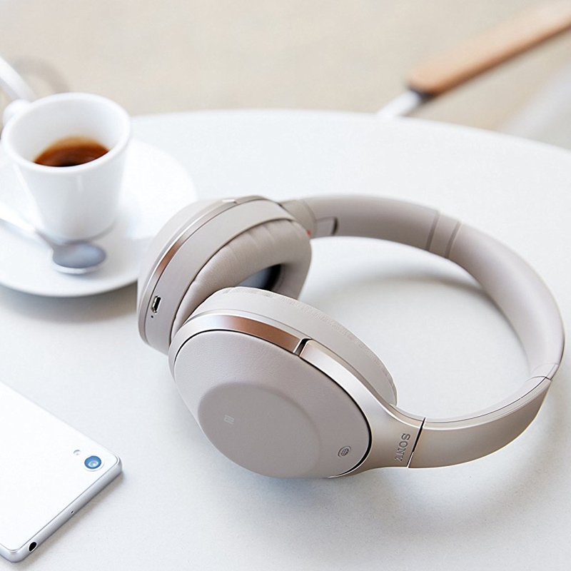 Sony MDR-1000X kabelloser High-Resolution Kopfhörer champagner