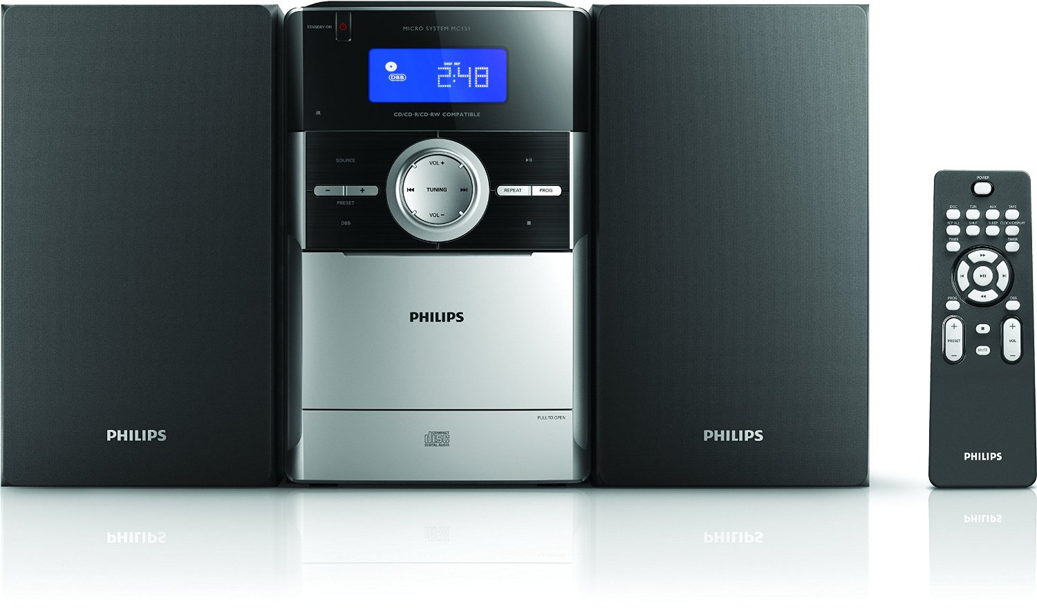 Philips MC151/12 Micro-Musiksystem schwarz