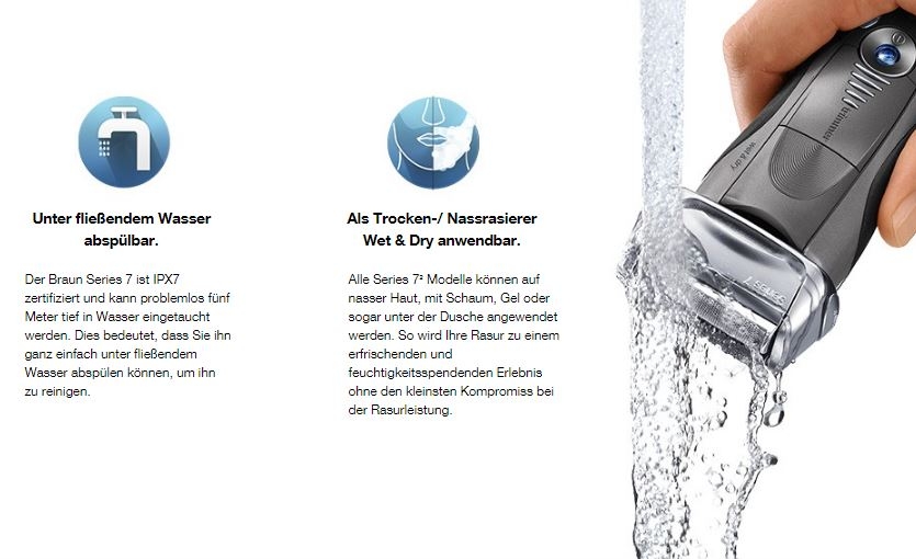 Braun Series 7 Elektrorasierer Herren 7865cc Premium Edition mit Reinigungs- und Ladestation