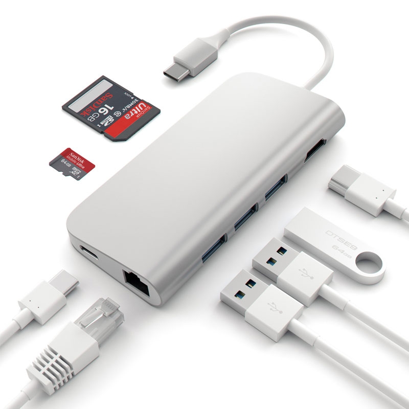 Satechi Type-C Multi-Port Adapter 4K Ethernet Silver
