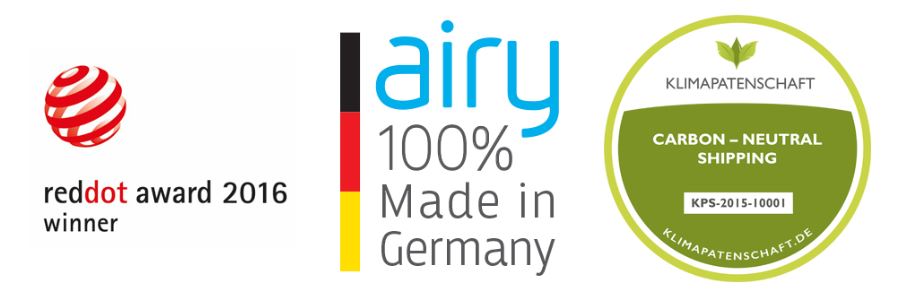 AIRY Pot Blumentopf Luftreinigungssystem in schneeweiß (Black Jack - schwarz)