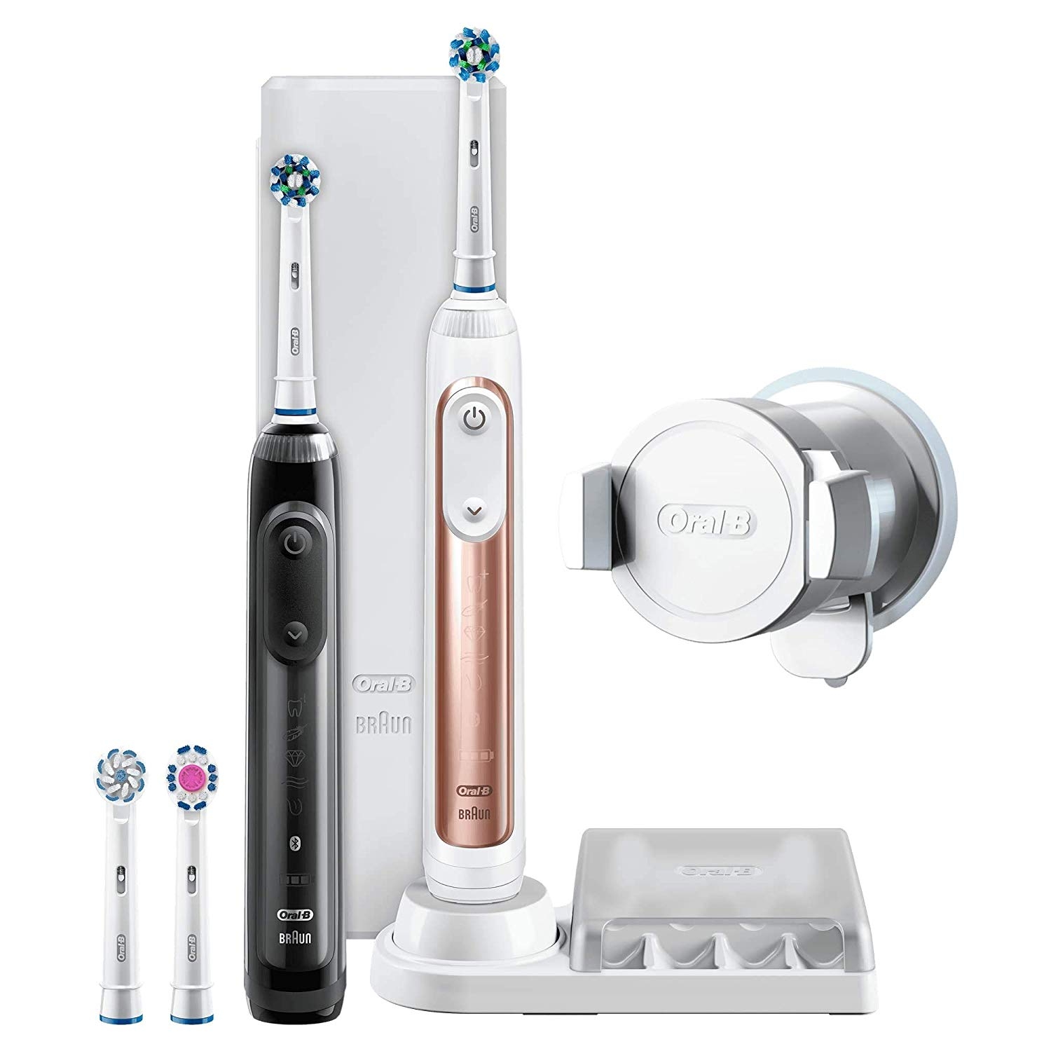 Oral-B Genius 10900 Elektrische Zahnbürste mit 2. Handstück roségold und schwarz