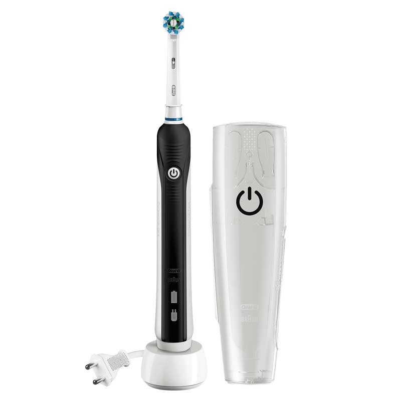 Oral-B PRO 750 Special Edition Elektrische Zahnbürste schwarz mit Gratis Reise-Etui