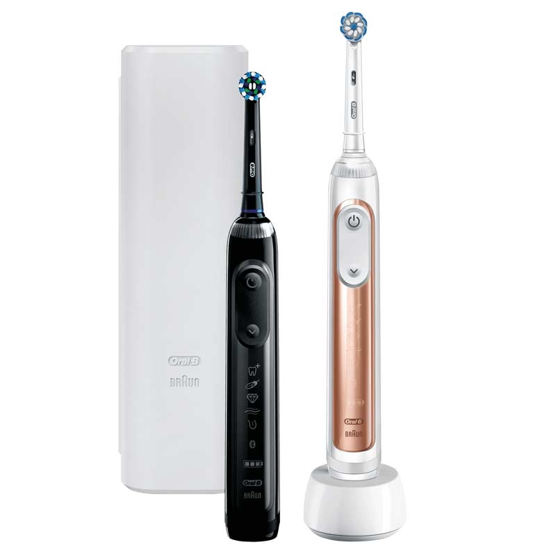 Oral-B Genius X 20900 Elektrische Zahnbürste mit 2. Handstück rosegold und schwarz