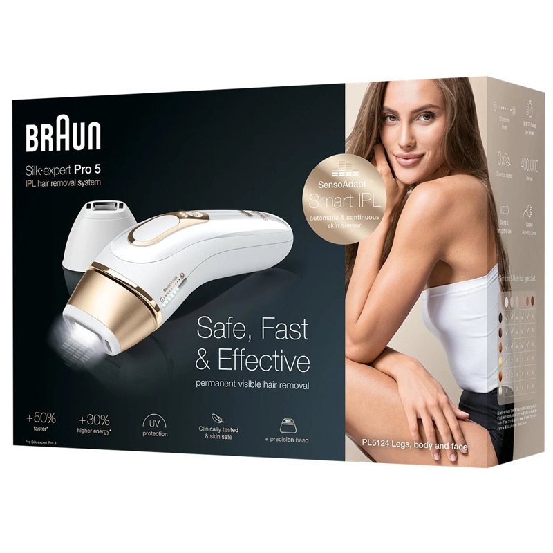 Braun Silk-Expert Pro 5 PL5124 Haarentferner weiß gold