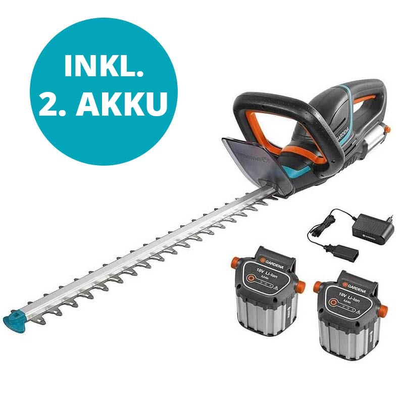 GARDENA Set Akku-Heckenschere Set ComfortCut Li-18/50 (inkl 2 Akkus)