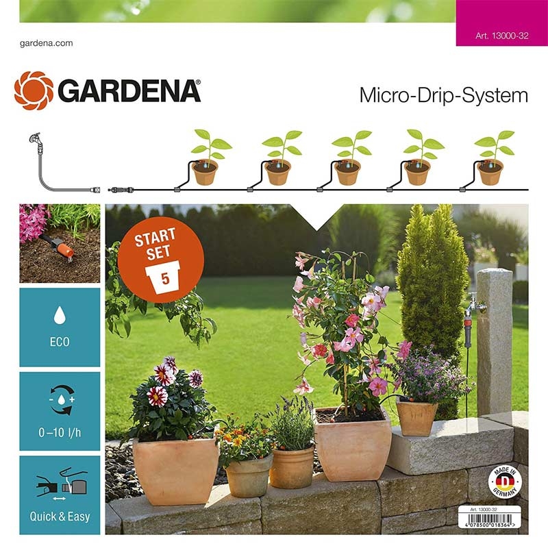 GARDENA 13000-20 Micro-Drip-System Start-Set Pflanztöpfe S