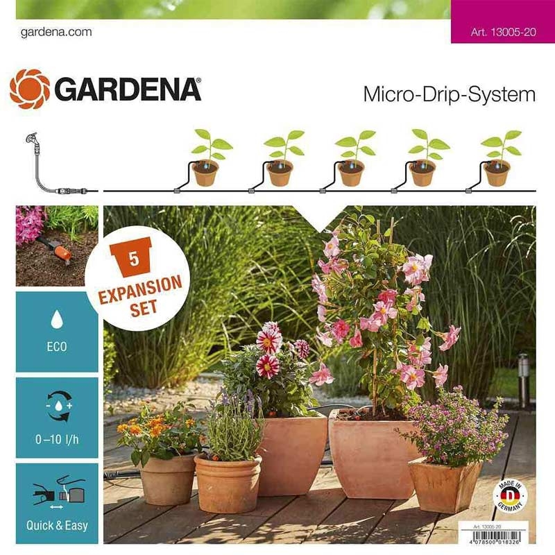 GARDENA 13005-20 Micro-Drip-System Erweiterungsset Pflanztöpfe