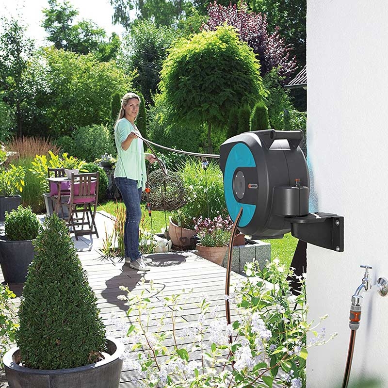 GARDENA 08022-20 Comfort Wand-Schlauchbox 15 roll-up automatic