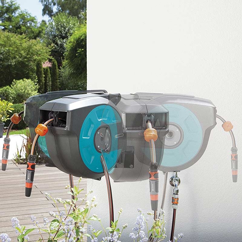 GARDENA 08022-20 Comfort Wand-Schlauchbox 15 roll-up automatic