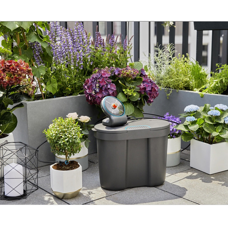 GARDENA 13301-20 Solar-Bewässerung AquaBloom Set inkl. Wasserreservoir