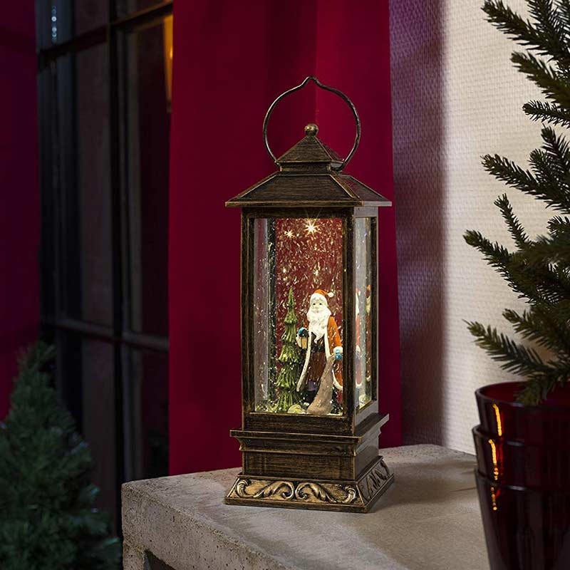 Konstsmide 2888-000 LED Schneelaterne mit Weihnachtsmann
