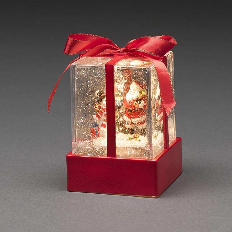 Konstsmide 4352-550 LED Weihnachtsgeschenk mit Weihnachtsmann & Schneemann