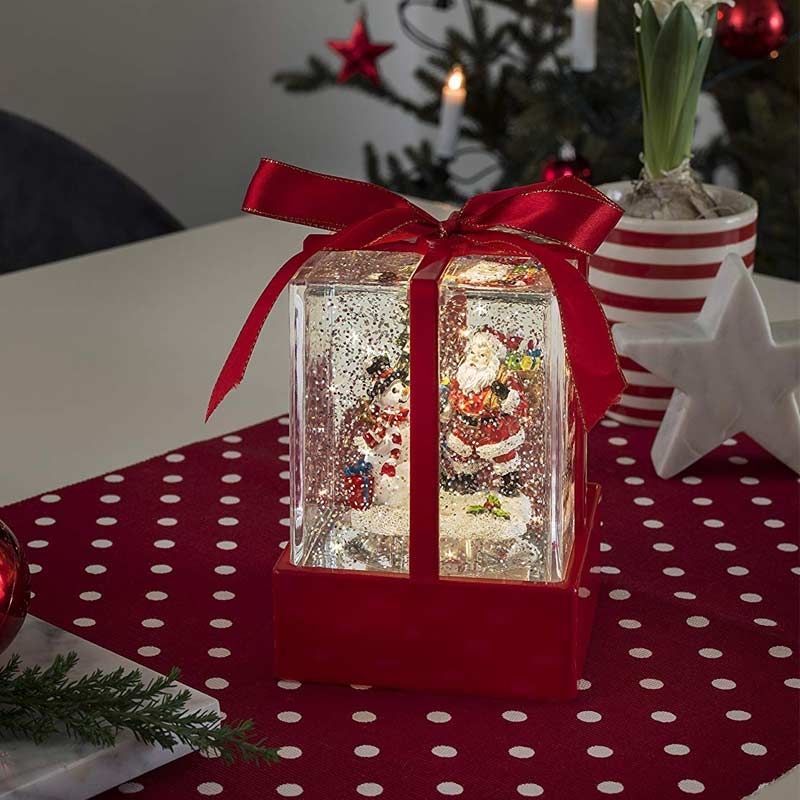 Konstsmide 4352-550 LED Schneekugel mit Weihnachtsmann & Schneemann