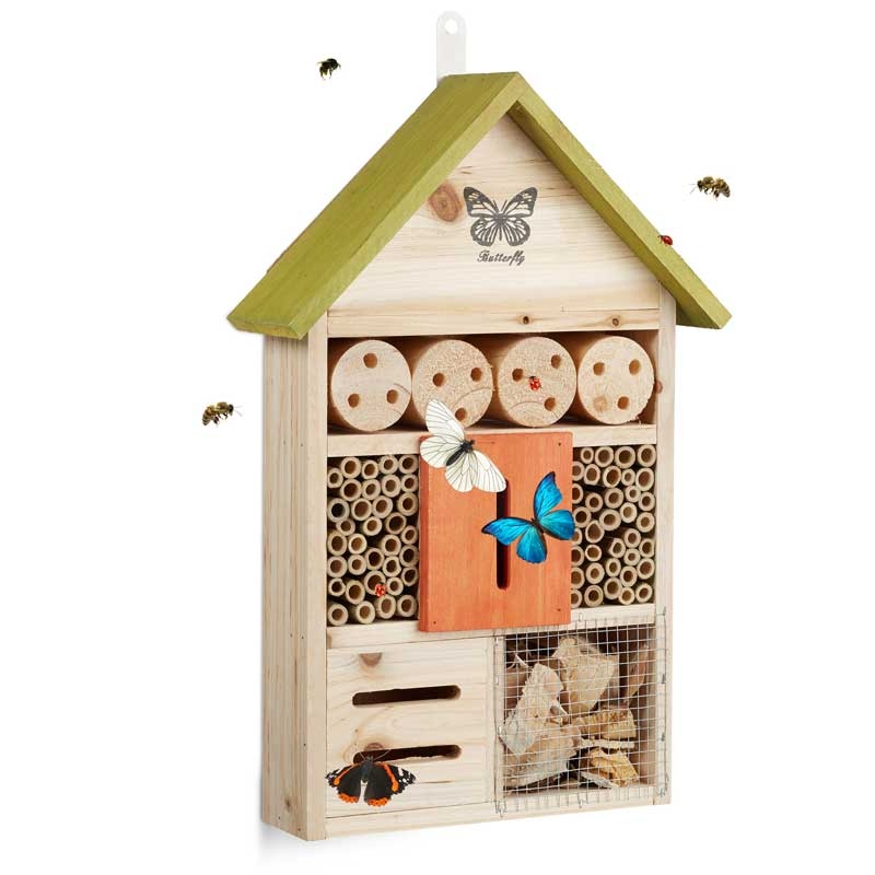 Relaxdays Insektenhotel Butterfly bunt