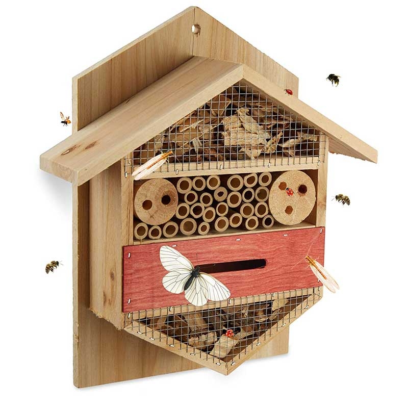 Relaxdays Insektenhotel sechseckige Nisthilfe für Bienen
