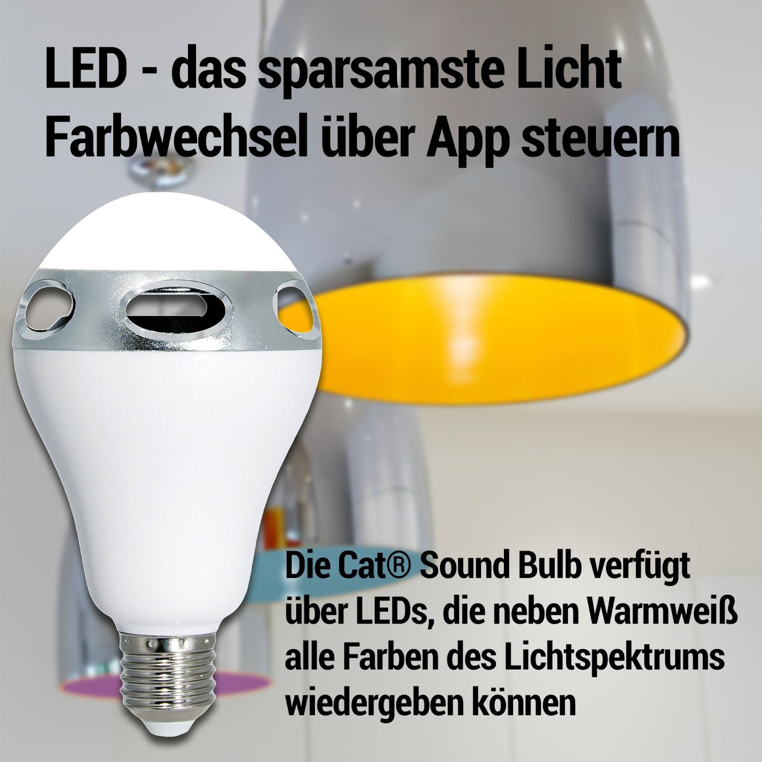 CAT Sound Bulb LED-Lampe mit Lautsprecher Sockel E27