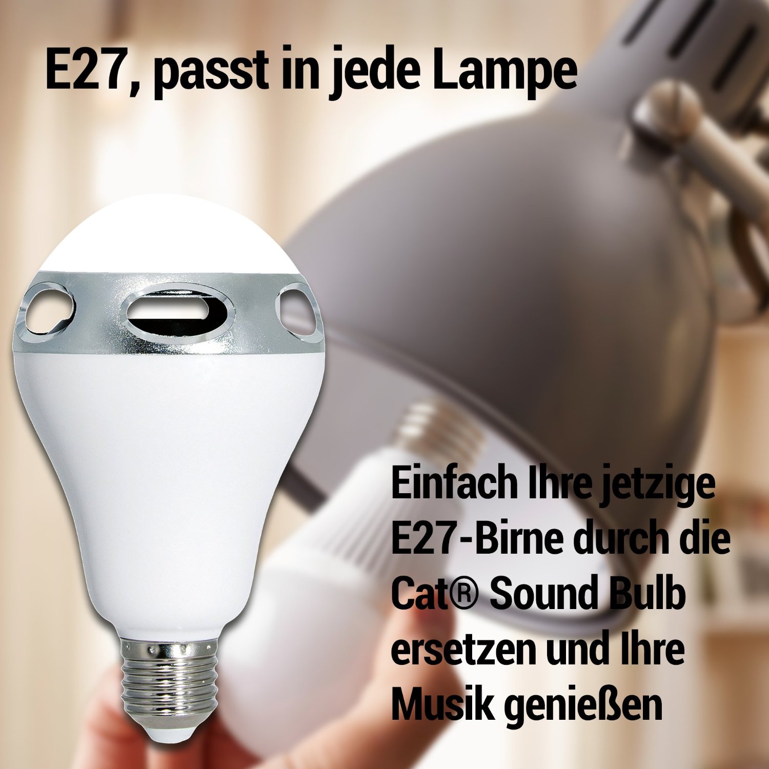 CAT Sound Bulb LED-Lampe mit Lautsprecher Sockel E27