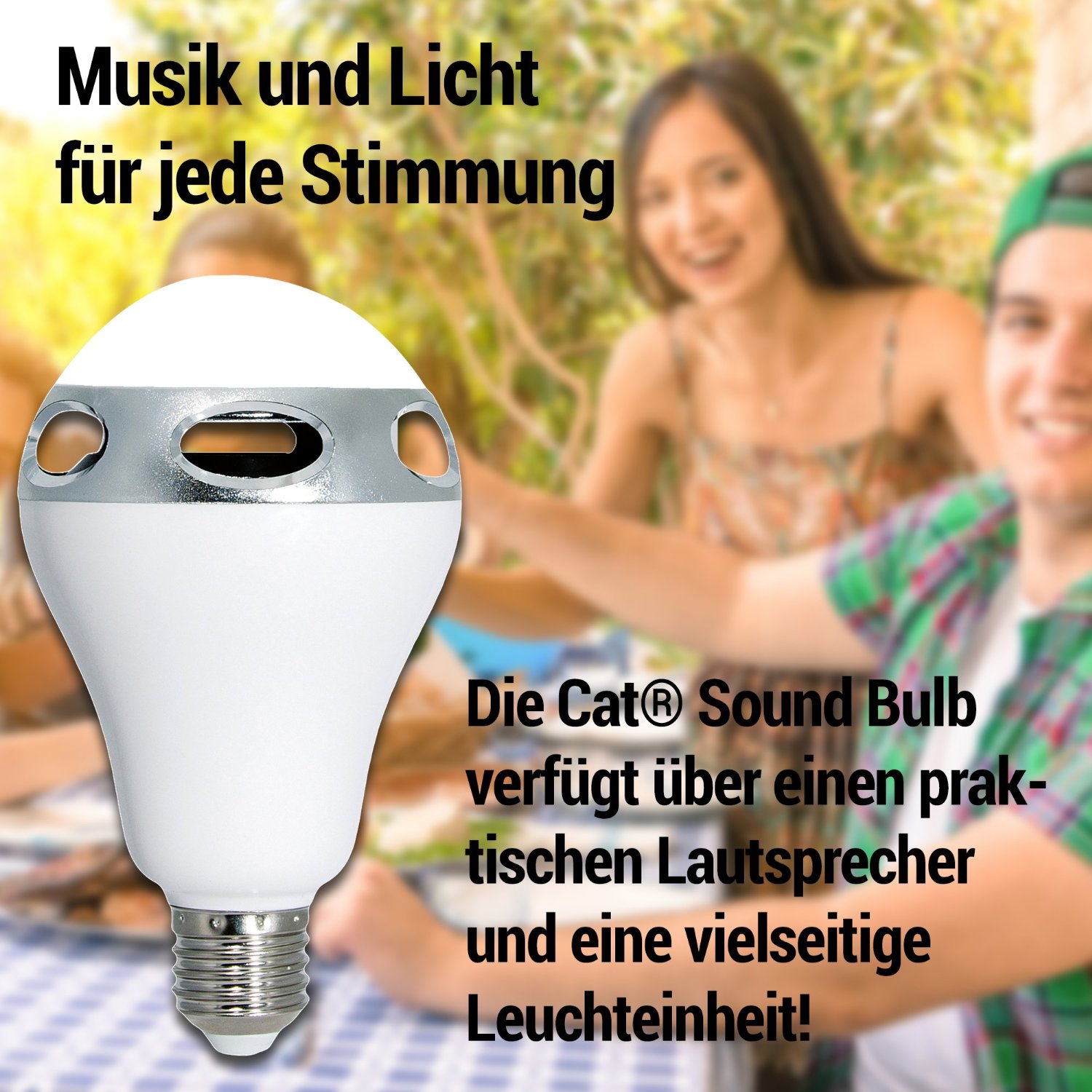 CAT Sound Bulb LED-Lampe mit Lautsprecher Sockel E27