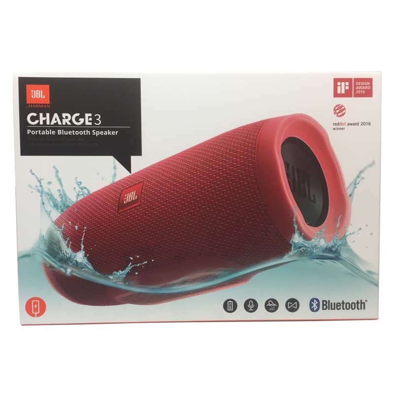 JBL Charge 3 Tragbarer Bluetooth-Lautsprecher rot