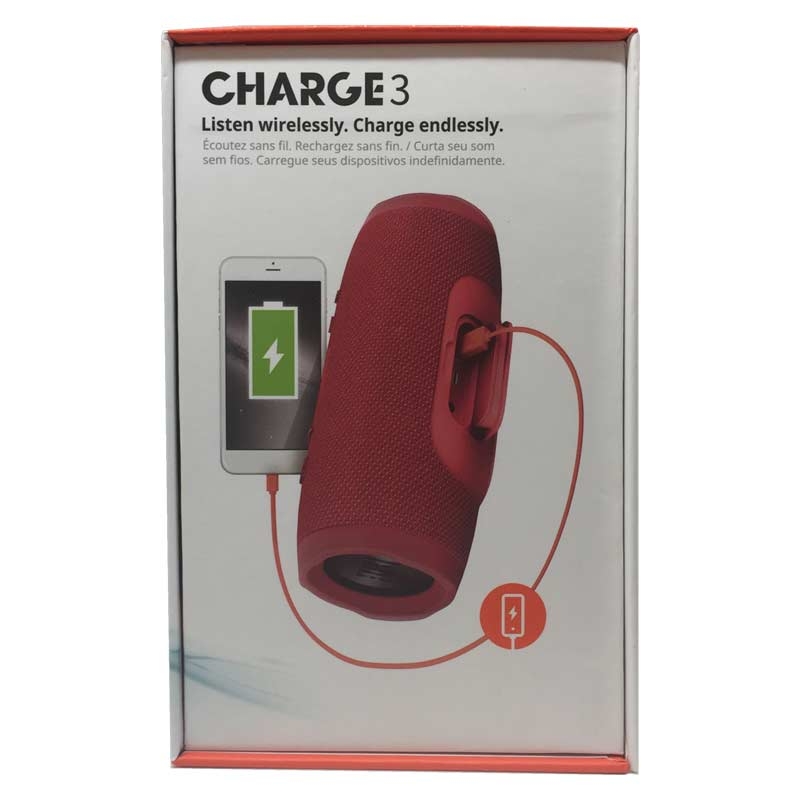 JBL Charge 3 Tragbarer Bluetooth-Lautsprecher rot