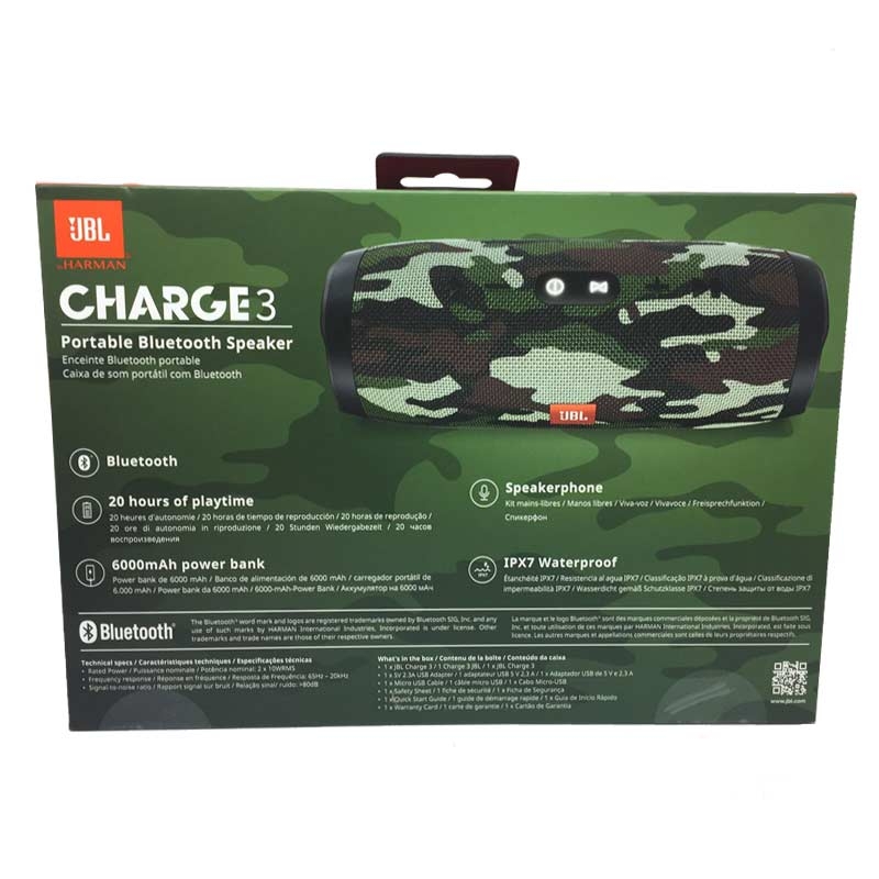 JBL Charge 3 Tragbarer Bluetooth-Lautsprecher camouflage