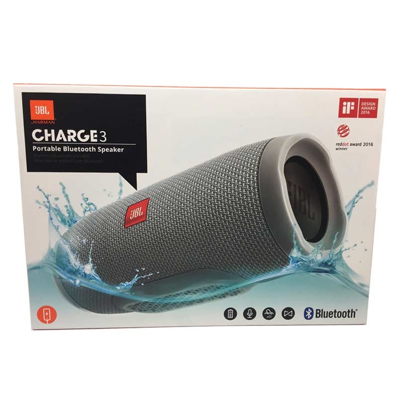 JBL Charge 3 Tragbarer Bluetooth-Lautsprecher grau