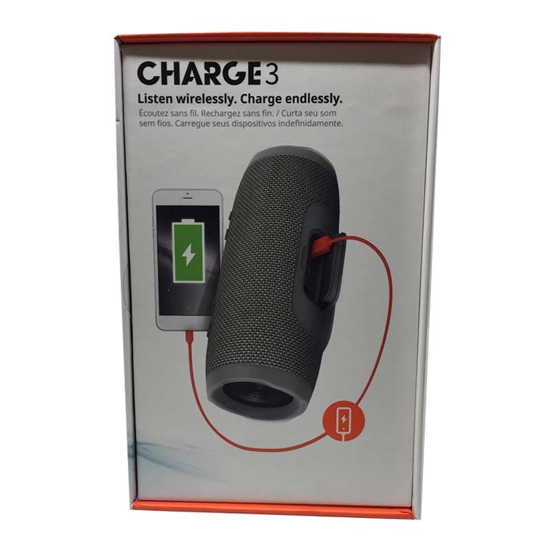 JBL Charge 3 Tragbarer Bluetooth-Lautsprecher grau (2.Wahl)