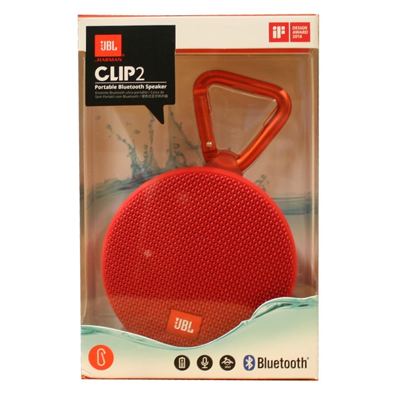 JBL Clip 2 Tragbar Lautsprecher rot Bluetooth-Boxen Streaming NEU