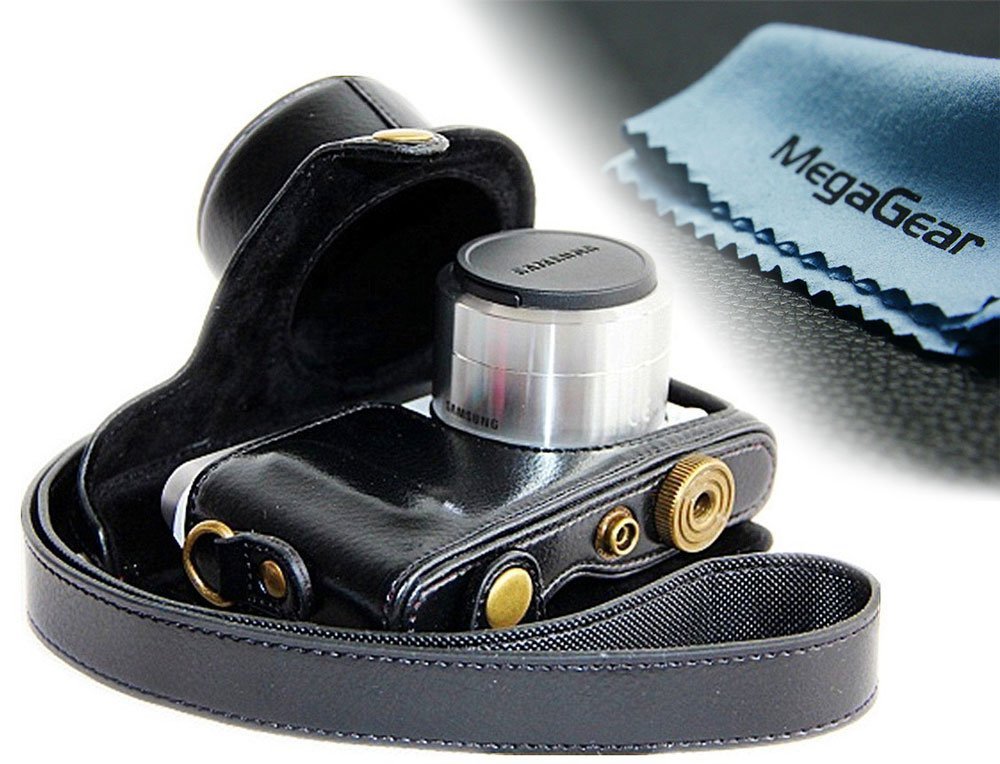 MegaGear Leder Kameratasche Spiegelreflexkamera für Samsung NX Mini 9-27mm