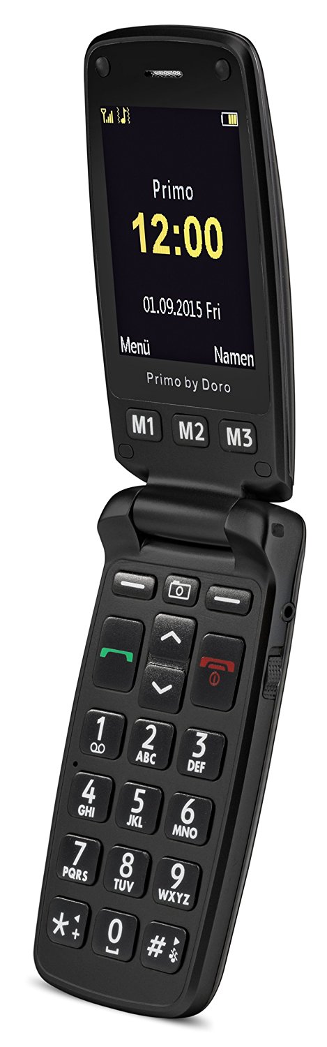 Primo 413 by Doro Großtastenhandy mit Tischladestation schwarz-schwarz