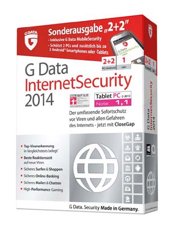 GDATA Internet Security 2014 2+2 PC Virenschutz