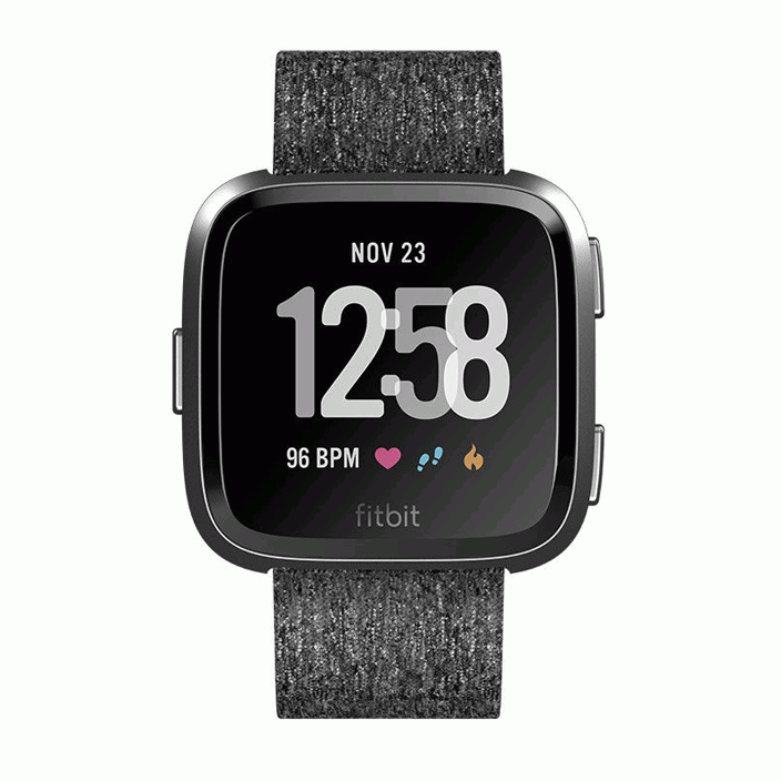 Fitbit Versa Special Edition Health & Fitness Smartwatch dunkelgrau/graphitgrau nahaufnahme