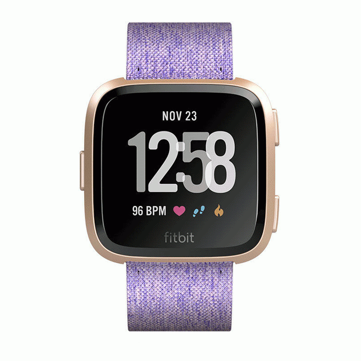 Fitbit Versa Special Edition Health & Fitness Smartwatch lavendel/rosegold Nahaufnahme
