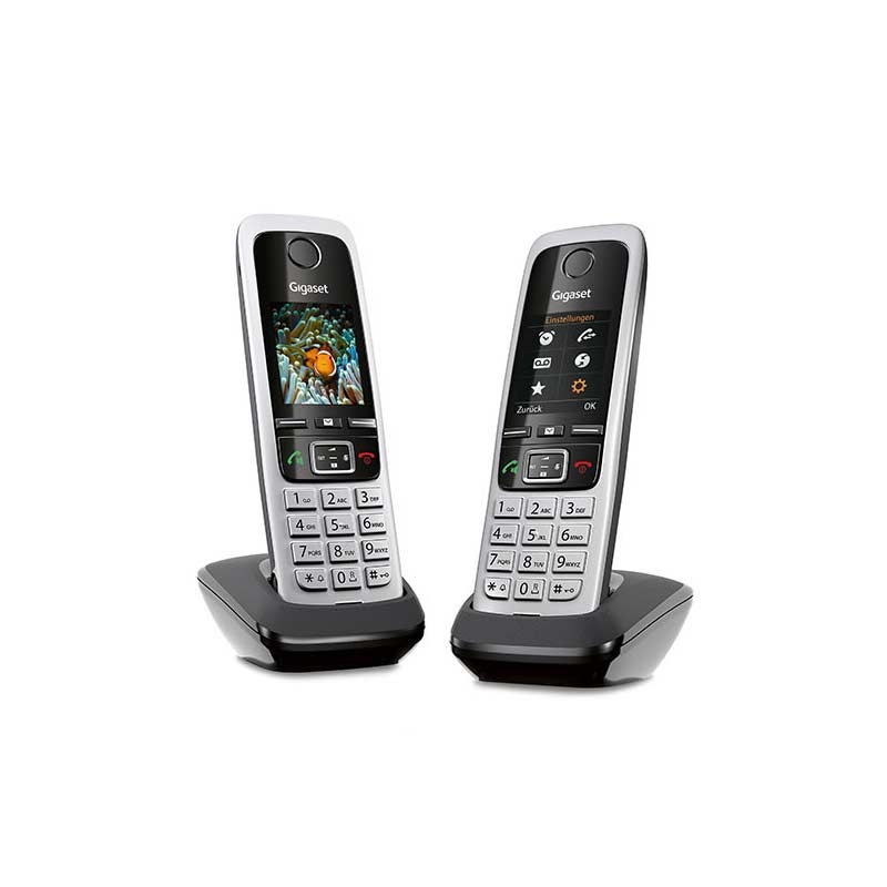 Gigaset C430HX Duo DECT-/VOIP Schnurlostelefon schwarz-silber