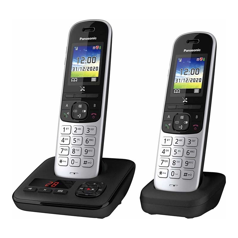 Panasonic KX-TGH722GS Schnurlostelefon mit Anrufbeantworter und zusätzlichem Mobilteil