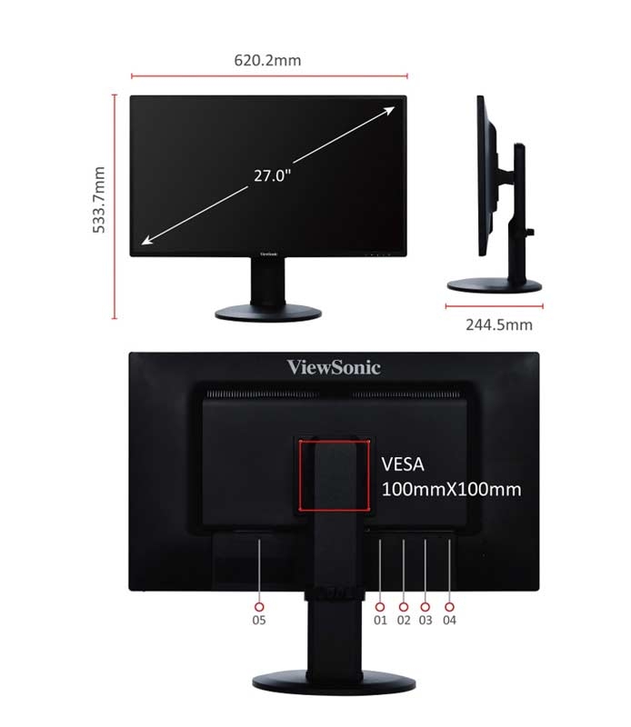 Viewsonic VG2719-2K 68,6 cm (27 Zoll) WQHD Office Monitor
