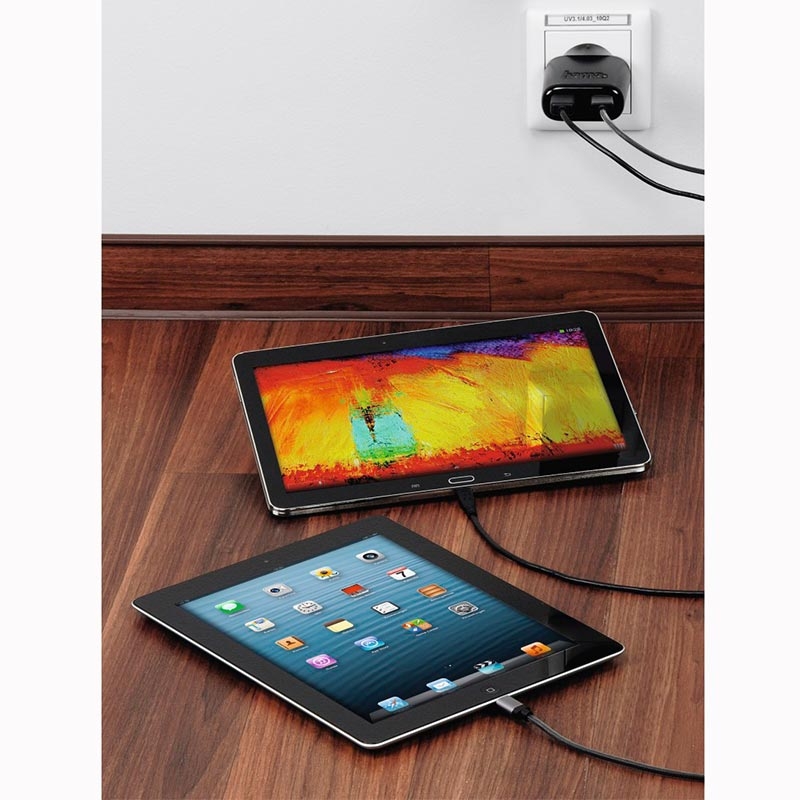 Hama 2-fach-USB-Ladeadapter Auto-Detect, 5 V/4,8 A schwarz