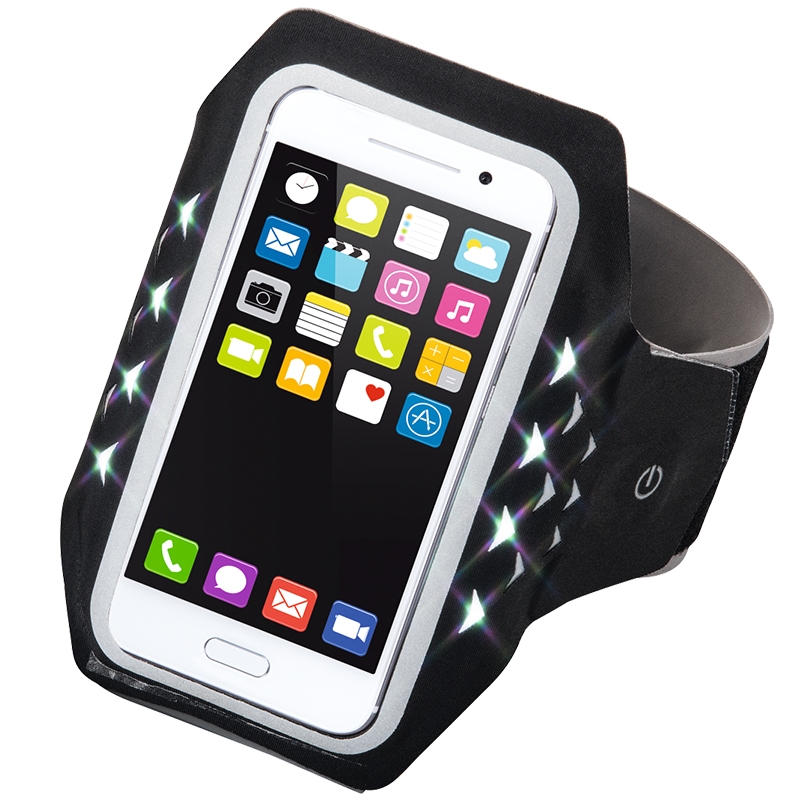 Hama Sportarmband für Smartphone mit LED schwarz