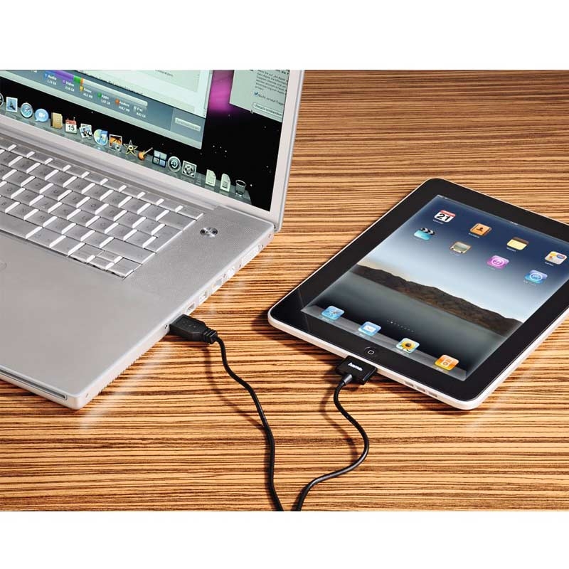 Hama USB-Kabel für Apple iPad, 30-Pin, 1 m, Schwarz