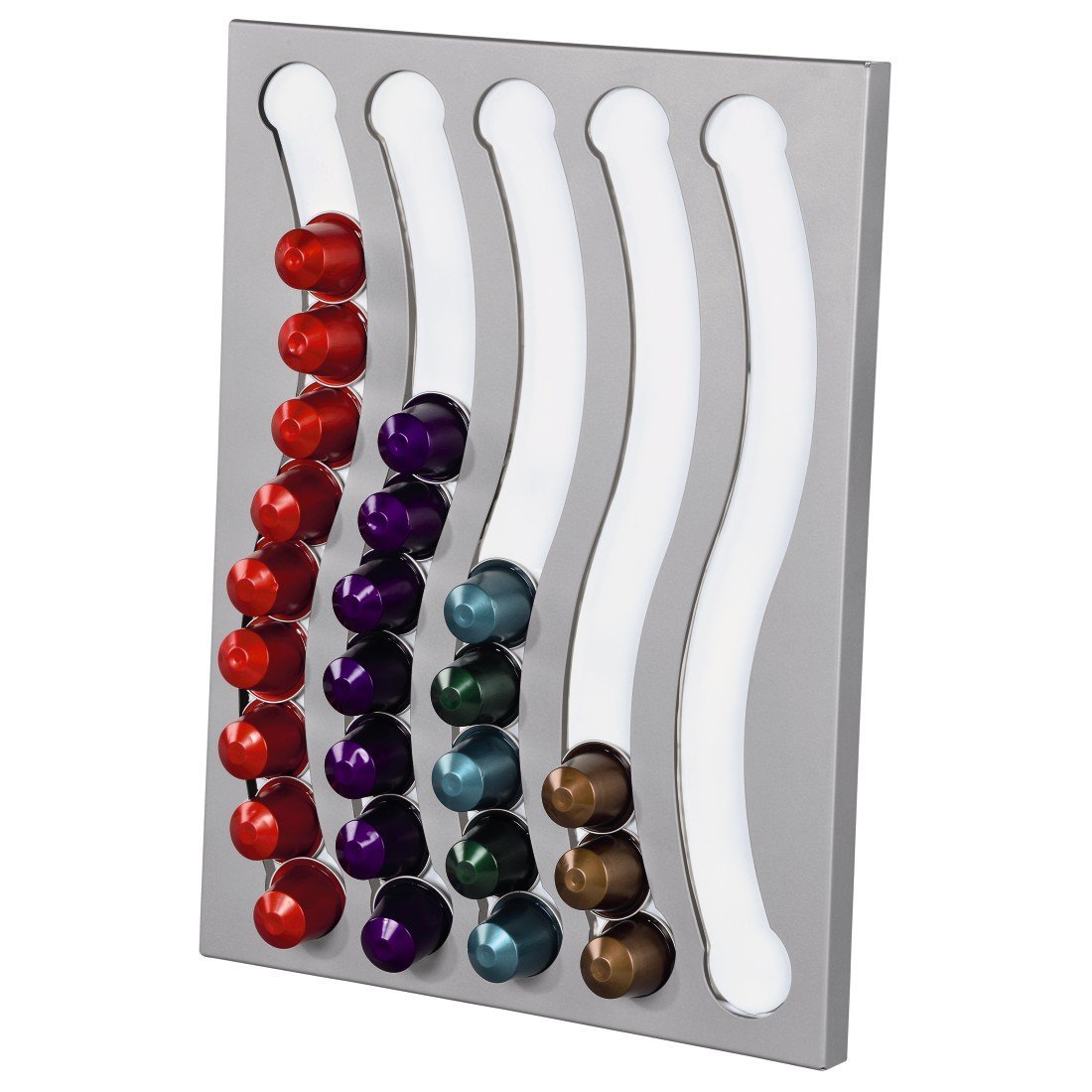 Xavax Kaffee-Kapselhalter "Pendolare III" Nespresso 50 Silber Matt