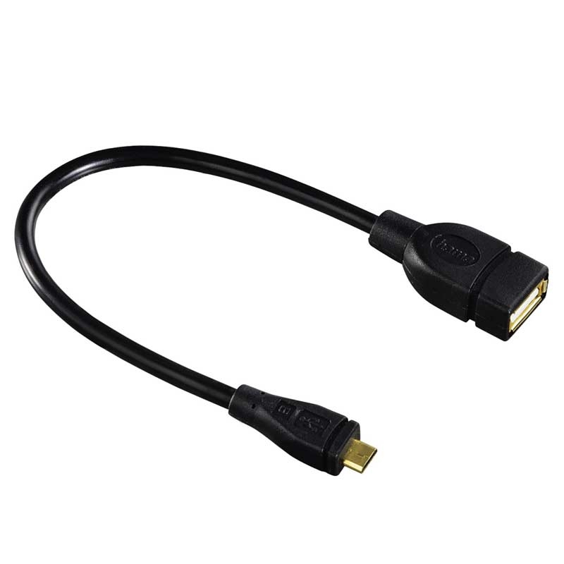 Hama USB-2.0-OTG-Adapterkabel, Micro-Stecker - A-Kupplung, 0,15 m