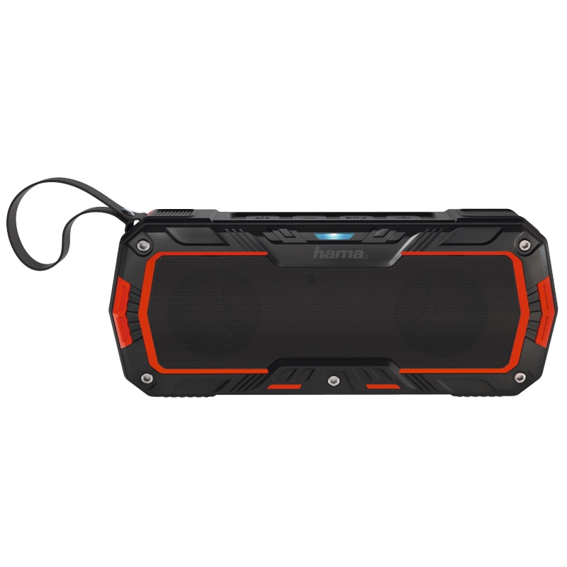 Hama Mobiler Bluetooth-Lautsprecher "Rockman-L", Schwarz/Rot
