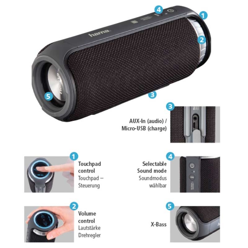 Hama Mobiler Bluetooth-Lautsprecher 