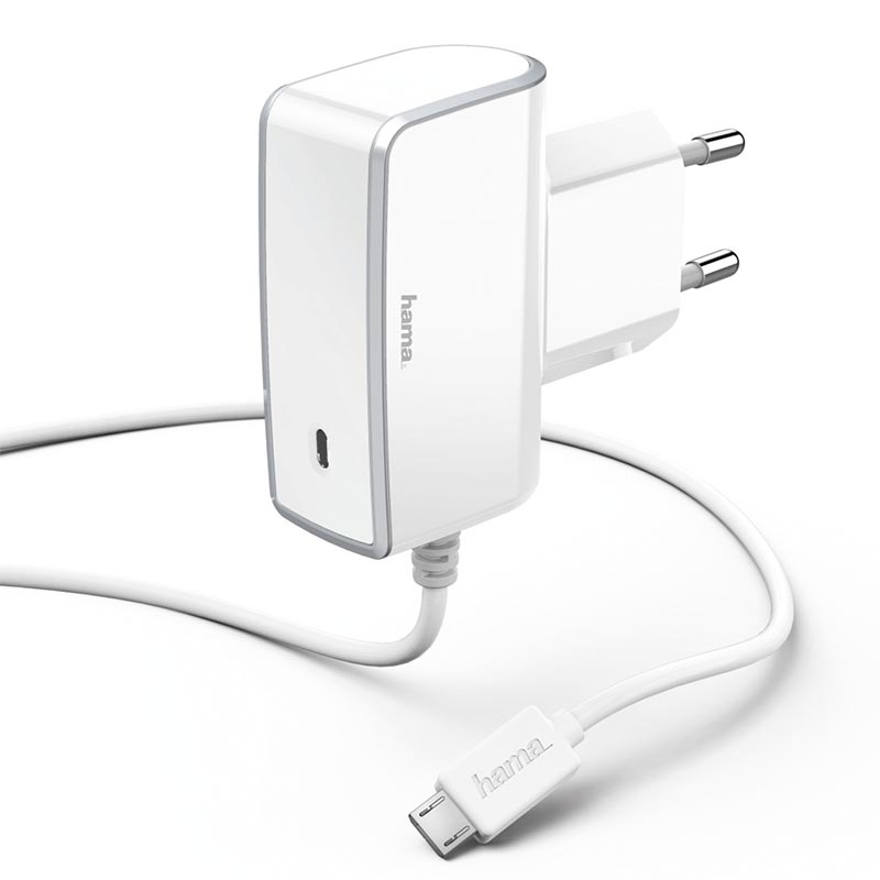 Hama Ladegerät, Micro-USB, 1 A, Weiß